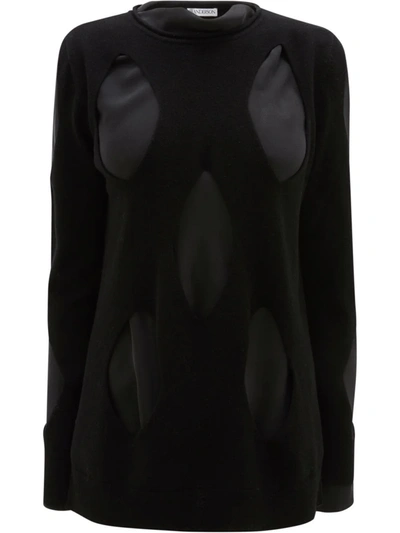 Jw Anderson Crewneck Diamond Cut Out Jumper In Black