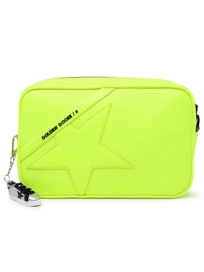 Golden Goose Neon Yellow Textured Cow Leather Star Bag