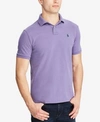 Polo Ralph Lauren Weathered Mesh Custom Slim Fit Polo Shirt In Seville Purple