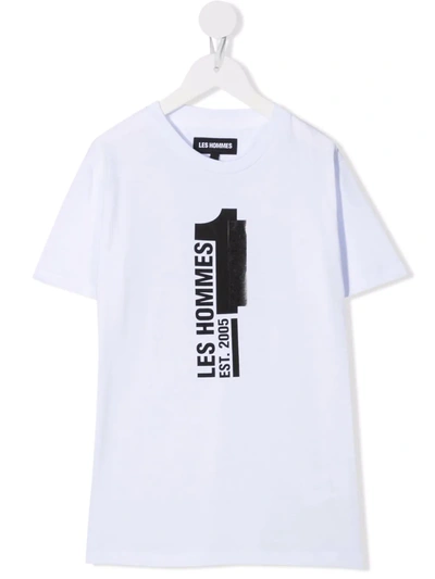 Les Hommes Kids' White T-shirt For Boy With Logo