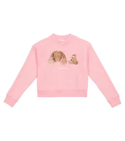 Palm Angels Girls Baby Pink Kids Logo-print Long-sleeve Cotton Sweatshirt 4-10 Years 6 Years