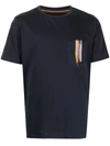 Paul Smith Mens Dark Navy Brush Stroke Pocket Organic-cotton T-shirt L