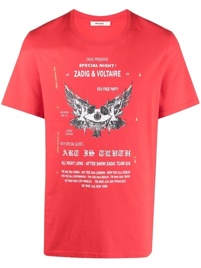 Zadig & Voltaire Courtney Graphic Print T-shirt In Red