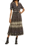 Free People Rare Feeling Pleated Maxi Dress In Cocoa Combo