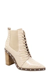 Charles By Charles David Debate Studded Lace-up Bootie In White Box Smooth