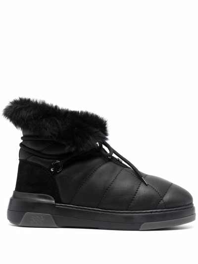 Casadei Quilted Ankle Boots In Black