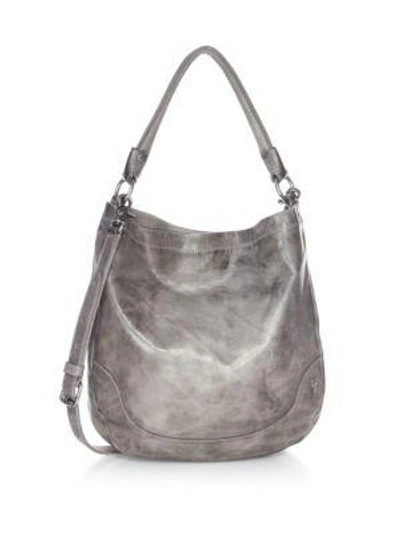 Frye Melissa Leather Hobo Bag In Ice