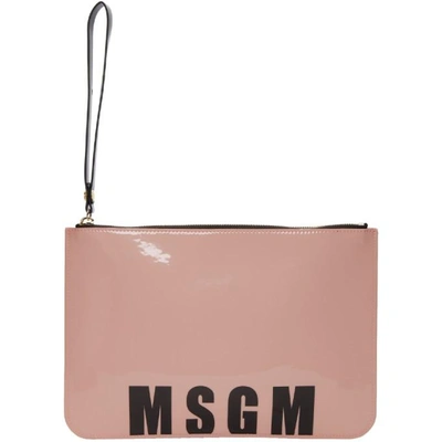 Msgm Pink Logo Pouch