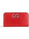 Dolce & Gabbana Leather Embellished Zip Around Wallet In Multi