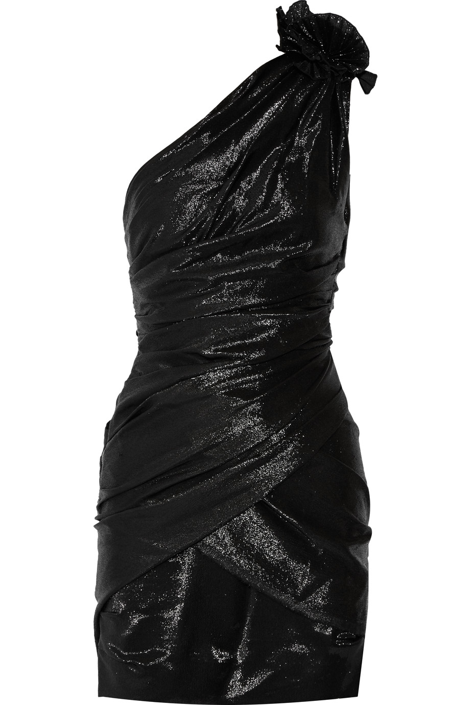 Isabel Marant Linn One-shoulder Ruched Silk-blend Faille Mini Dress ...