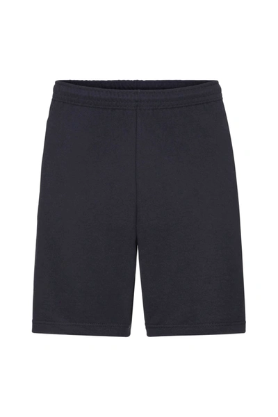 Fruit Of The Loom Mens Lightweight Casual Fleece Shorts (240 Gsm) (deep Navy) In Black