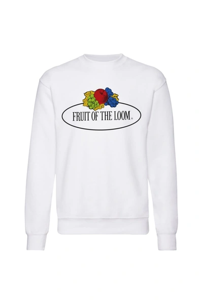 Fruit Of The Loom Womens/ladies Large Logo Vintage Sweatshirt (white)