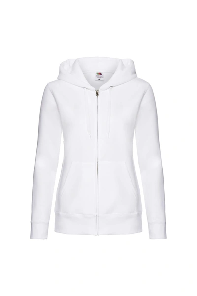 Fruit Of The Loom Ladies Lady-fit Hooded Sweatshirt Jacket (white)