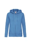 Fruit Of The Loom Ladies Lady-fit Hooded Sweatshirt Jacket (azure Blue)