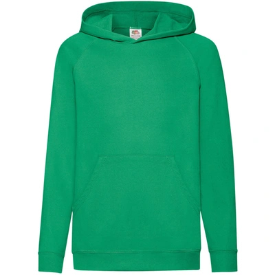Fruit Of The Loom Childrens Unisex Lightweight Hooded Sweatshirt / Hoodie (kelly G In Green