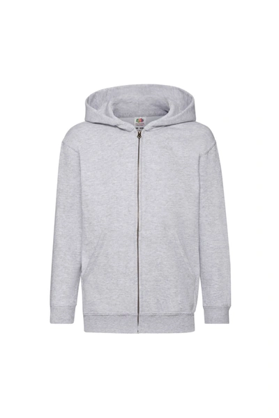 Fruit Of The Loom Childrens/kids Unisex Hooded Sweatshirt Jacket (heather Grey)