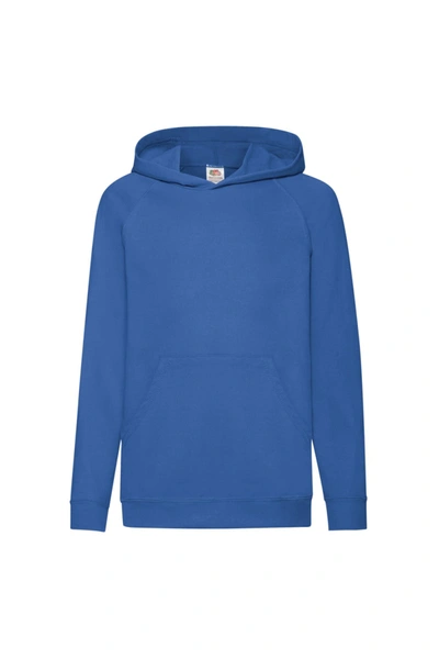 Fruit Of The Loom Childrens Unisex Lightweight Hooded Sweatshirt / Hoodie (royal) In Blue
