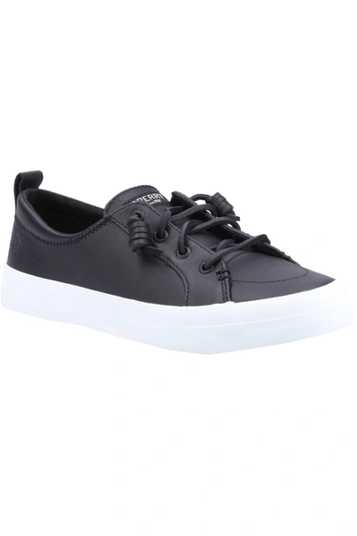 Sperry Womens/ladies Crest Vibe Leather Sneakers (black)