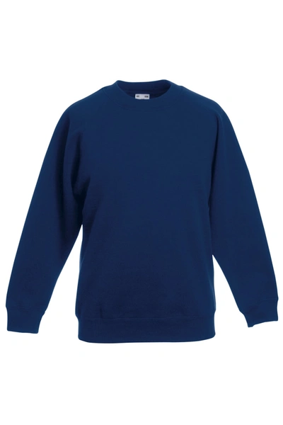 Fruit Of The Loom Childrens Big Boys Raglan Sleeve Sweatshirt (pack Of 2) (navy) In Blue