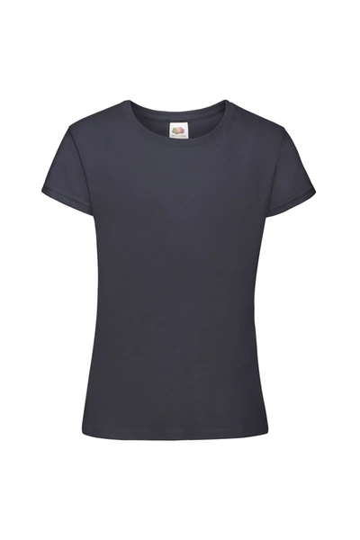 Fruit Of The Loom Big Girls Sofspun Short Sleeve T-shirt (pack Of 2) (deep Navy) In Blue
