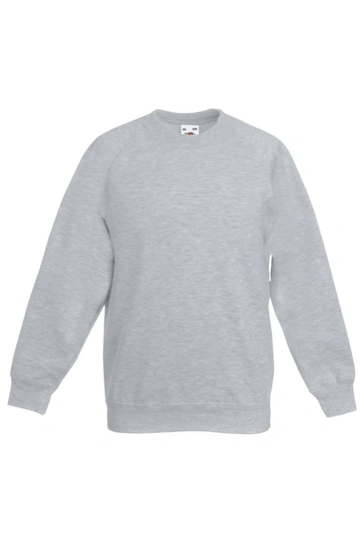 Fruit Of The Loom Childrens Big Boys Raglan Sleeve Sweatshirt (heather Grey)