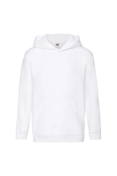 Fruit Of The Loom Kids Unisex Premium 70/30 Hooded Sweatshirt / Hoodie (white)