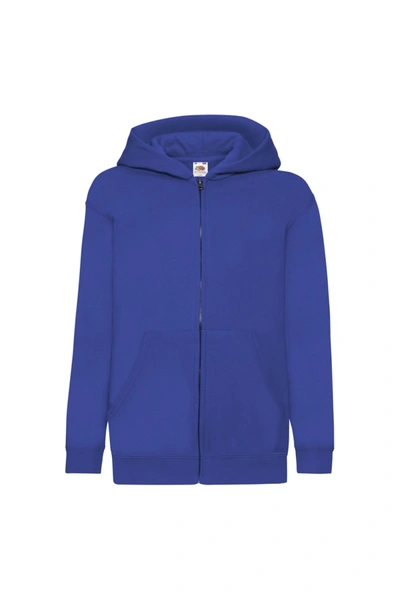 Fruit Of The Loom Childrens/kids Unisex Hooded Sweatshirt Jacket (royal) In Blue