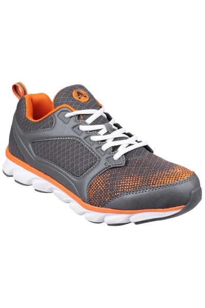 Amblers Safety Unisex Adults Lightweight Non-leather Safety Trainers/sneakers (grey/orange)