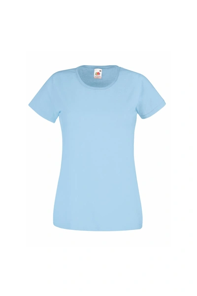 Universal Textiles Womens/ladies Value Fitted Short Sleeve Casual T-shirt (light Blue)