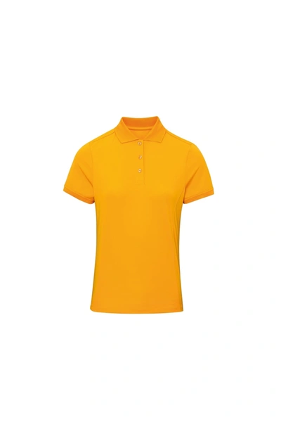 Premier Womens/ladies Coolchecker Short Sleeve Pique Polo T-shirt (sunflower) In Yellow