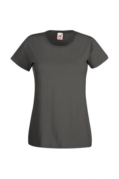 Universal Textiles Womens/ladies Value Fitted Short Sleeve Casual T-shirt (graphite) In Grey