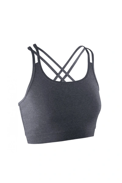 Spiro Womens/ladies Fitness Sleeveless Crop Top (phantom Gray) In Grey