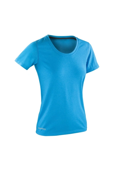 Spiro Womens/ladies Shiny Marl Fitness T-shirt (ocean Blue / Phantom Gray)