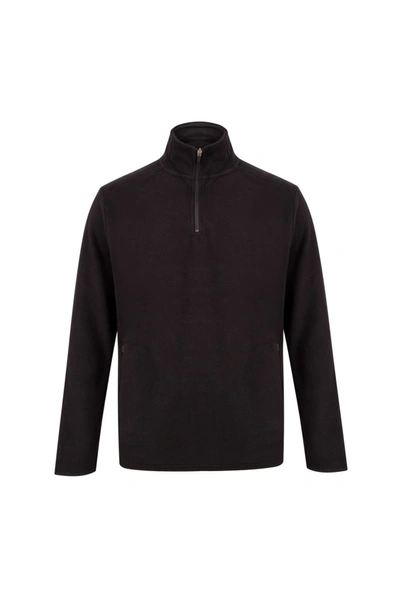 Henbury Unisex Adults Quarter Zip Microfleece Jacket In Black