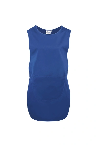 Premier Ladies/womens Long Length Pocket Cobbler Apron/workwear (royal) (l) In Blue