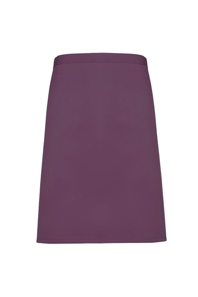 Premier Ladies/womens Mid-length Apron (aubergine) (one Size) In Purple