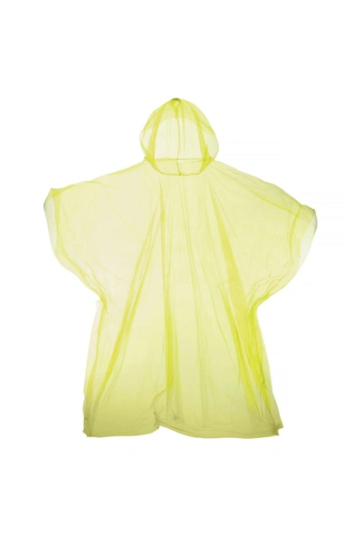 One Size Universal Textilesï¿½ Hooded Plastic Reusable Poncho Yellow 