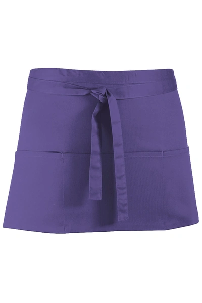 Premier Ladies/womens Colors 3 Pocket Apron / Workwear (purple) (one Size)