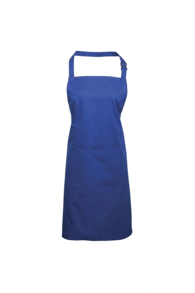 Premier Ladies/womens Colours Bip Apron With Pocket / Workwear (royal) (one Size) (one Size) In Blue