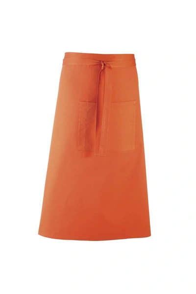 Premier Unisex Colours Bar Apron / Workwear (long Continental Style) (pack Of 2) (orange) (o