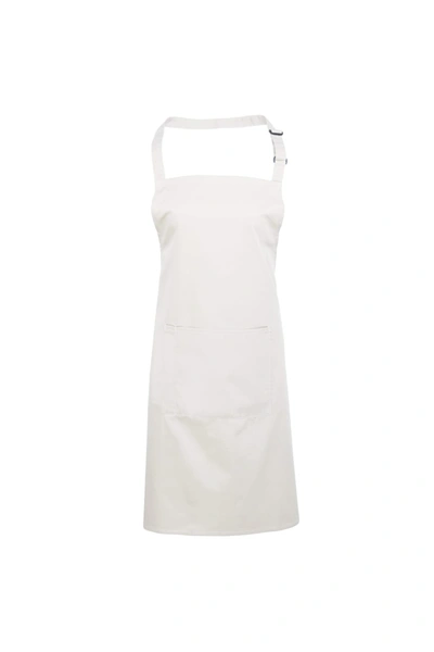 Premier Ladies/womens Colours Bip Apron With Pocket / Workwear (white) (one Size) (one Size)