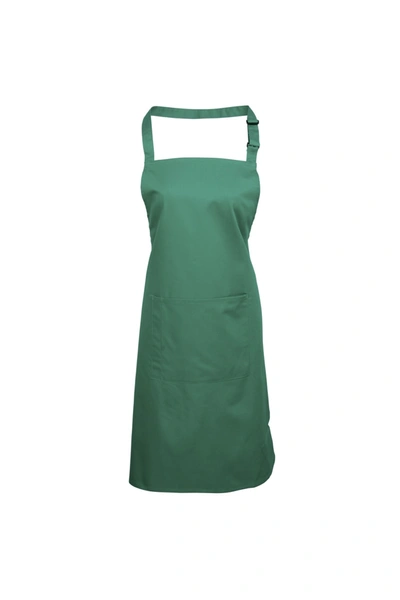 Premier Ladies/womens Colours Bip Apron With Pocket / Workwear (emerald) (one Size) (one Size) In Green