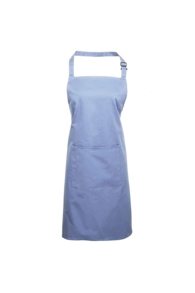 Premier Ladies/womens Colours Bip Apron With Pocket / Workwear (mid Blue) (one Size) (one Size)