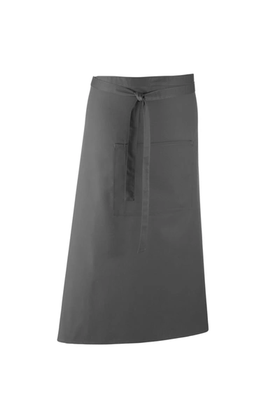 Premier Unisex Colours Bar Apron / Workwear (long Continental Style) (pack Of 2) (dark Grey)
