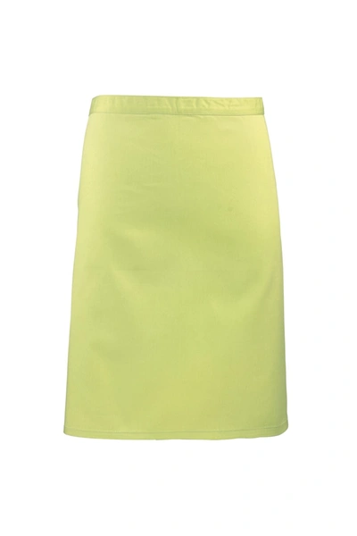 Premier Ladies/womens Mid-length Apron (lime) (one Size) In Green