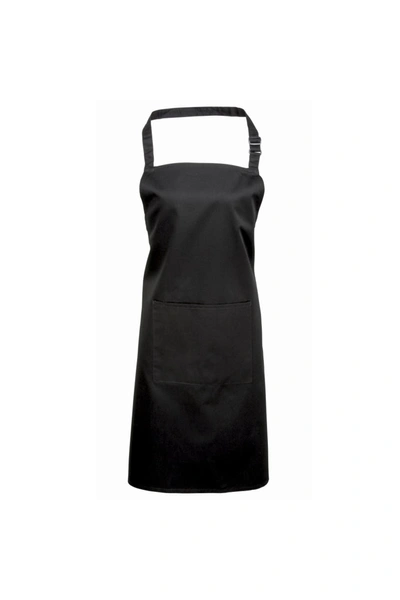 Premier Ladies/womens Colours Bip Apron With Pocket / Workwear (pack Of 2) (black) (one Size