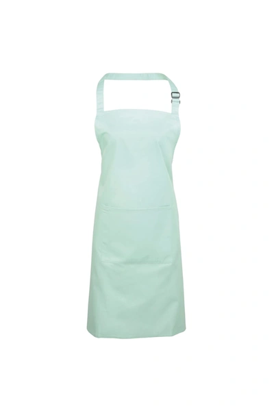 Premier Ladies/womens Colours Bip Apron With Pocket / Workwear (aqua) (one Size) (one Size) In Blue