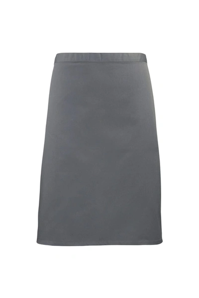 Premier Ladies/womens Mid-length Apron (steel) (one Size) In Grey