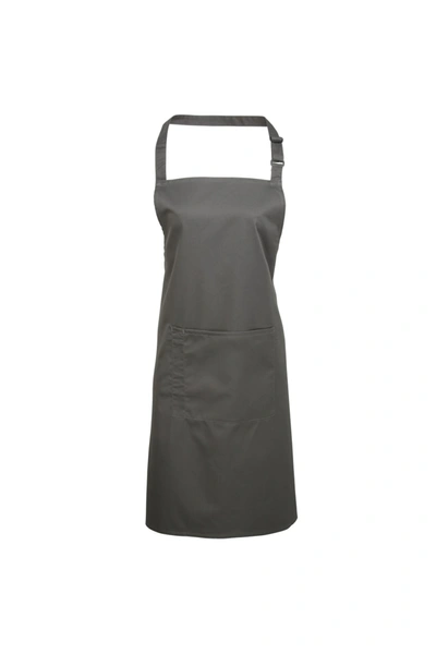 Premier Ladies/womens Colours Bip Apron With Pocket / Workwear (dark Grey) (one Size) (one Size)