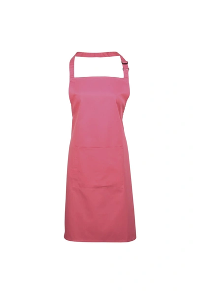 Premier Ladies/womens Colours Bip Apron With Pocket / Workwear (fuchsia) (one Size) (one Size) In Pink
